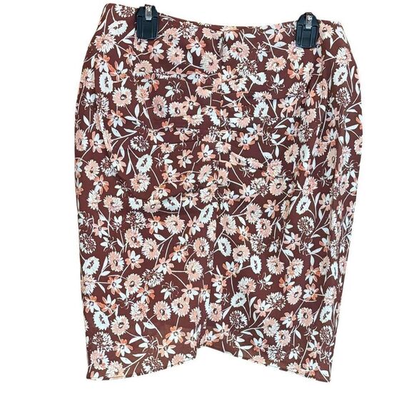 The Westside Zuri Draped Ruffle Miniskirt in Brown Print NWT Size Large - Picture 2 of 5